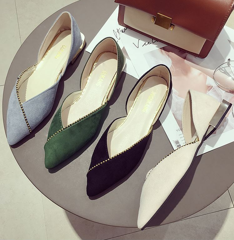 Summer Korean version of the wild pointed shallow mouth thick with the new fairy soft bottom peas shoes