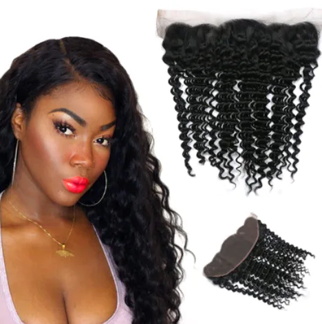 Front lace 4x13 lace frontal deep hair block real hair wig hair block Black - Shop at LoveMi