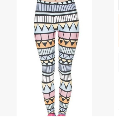 Printed thin pencil feet pants stretch big ladies yoga pants leggings Y One Size - Shop at LoveMi