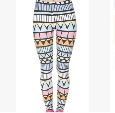 Printed thin pencil feet pants stretch big ladies yoga pants leggings - Y-One Size