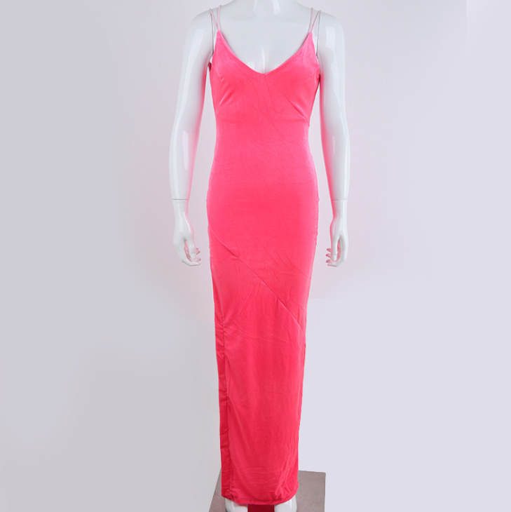 European station AliExpress Amazon wish explosion sexy cross strap side slit dress