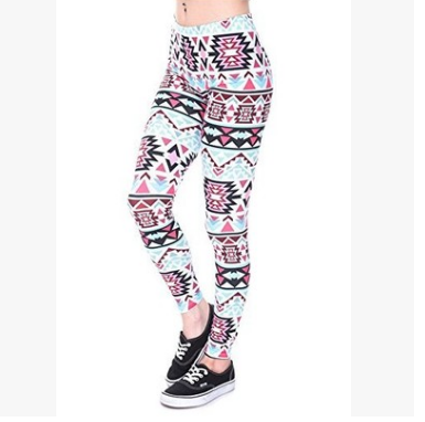 Printed thin pencil feet pants stretch big ladies yoga pants leggings Q One Size - Shop at LoveMi