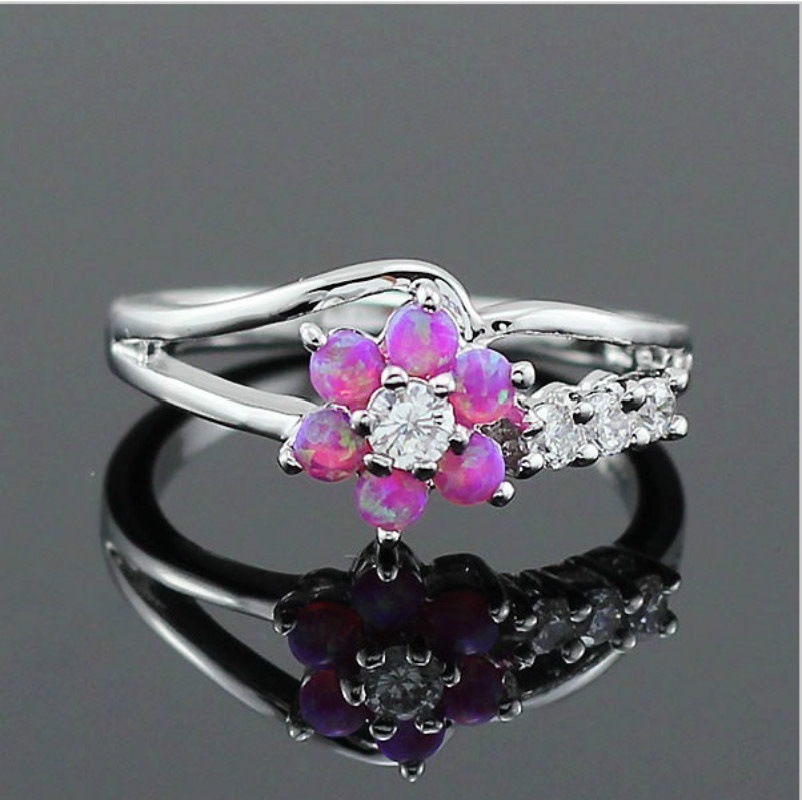 FLOWER FIRE OPAL RING