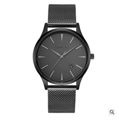 New men's steel mesh belt watch men's watch calendar casual business watch men