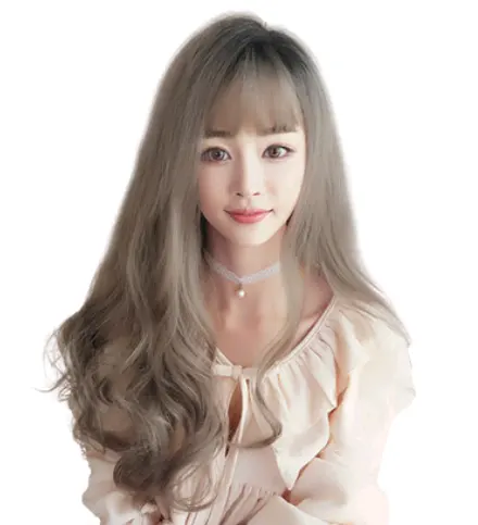 Fashion Big Wavy Long Curly Pear Flower Air Bangs