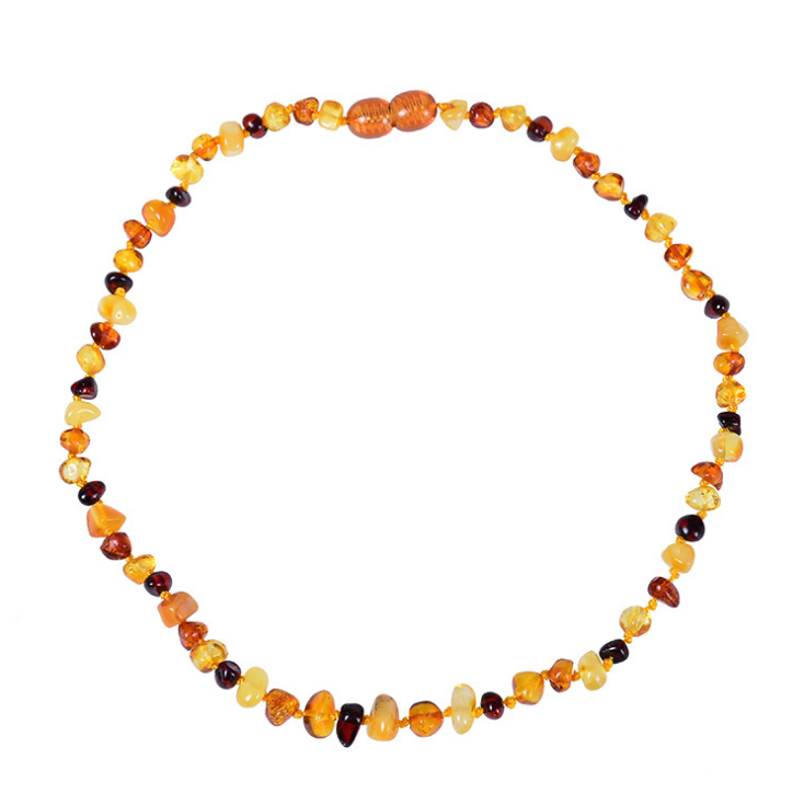 Natural Baltic Amber Necklace Baby Grinding Chain