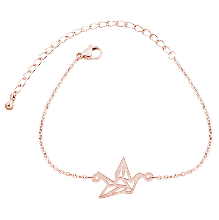 Hollow paper crane bracelet animal stainless steel bracelet