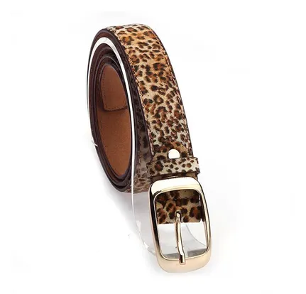 Korean women's casual versatile belts Women's Japanese buckle waistband Fashion trend versatile decorative belt Leopard Print - Shop at LoveMi