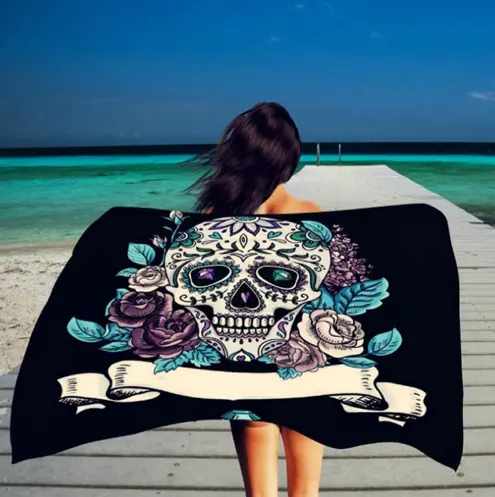 Square Microfiber Printed Beach Towel Taro