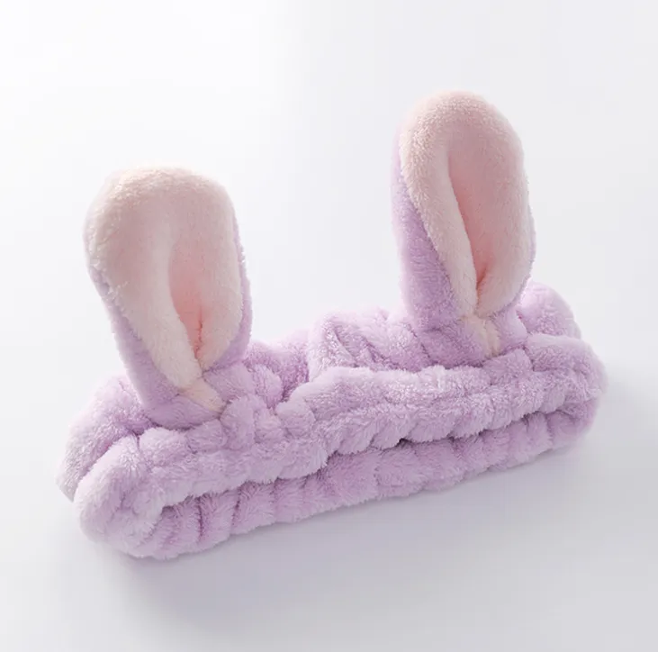 Korean version of the sweet and lovely hair band Japanese two rabbit rabbit ears hair band - Purple
