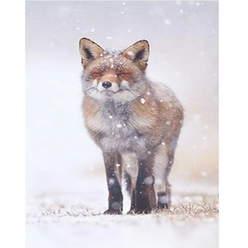 5D Diamond Painting - Fuchs im Schnee - 30X40Cm