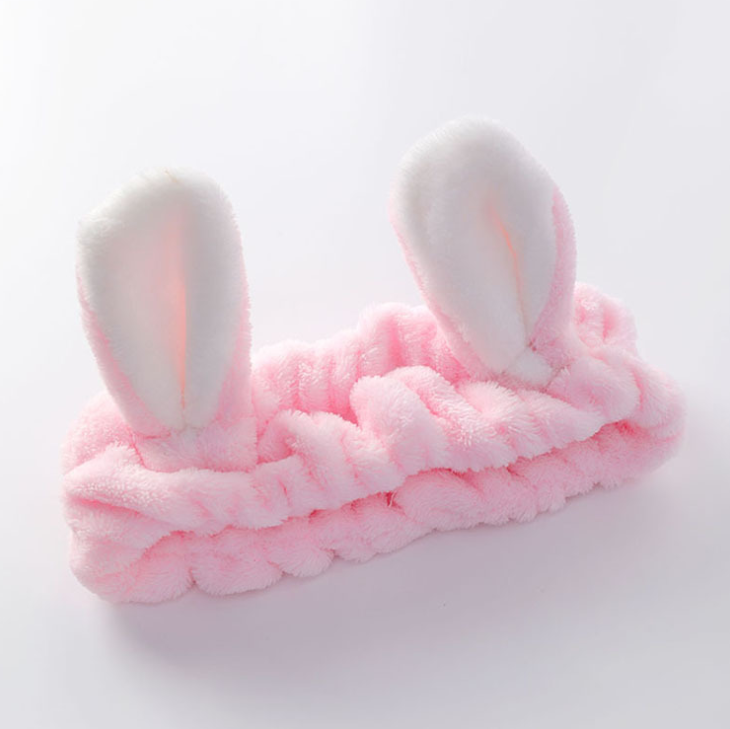 Korean version of the sweet and lovely hair band Japanese two rabbit rabbit ears hair band Deep Pink - Shop at LoveMi