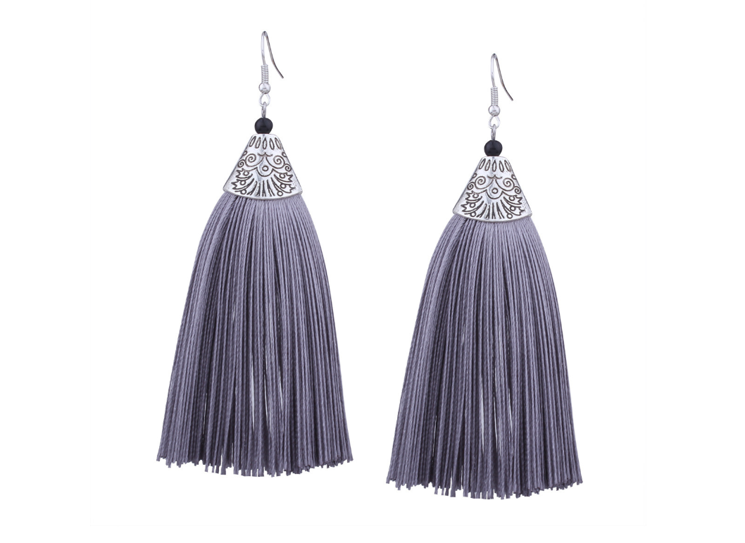 Europe and America exaggerated big brand long tassel retro alloy ear hook earrings female Yiwu jewelry earrings