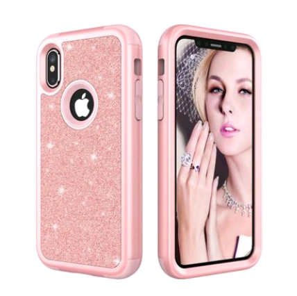 Compatible with Apple, iPhoneX shatter-resistant shell PC+ silicone three-in-one all-inclusive iPhoneX glitter powder cover