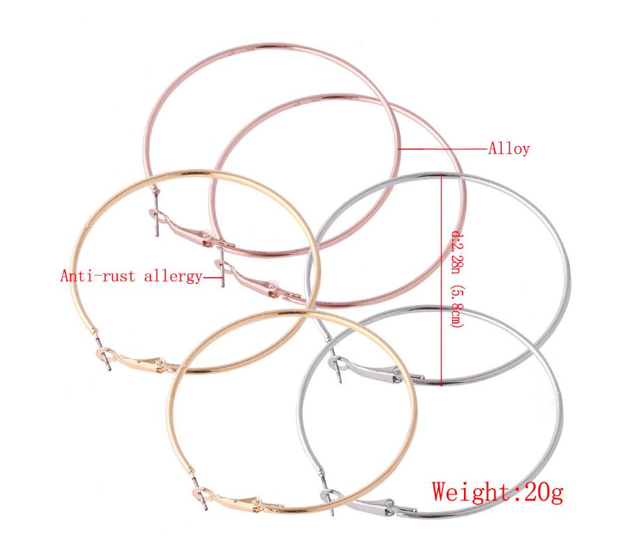 Big three-piece C-shaped earrings