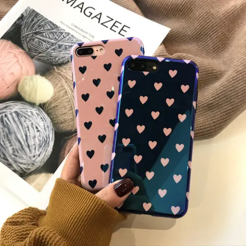 Blu-ray Laser Gradient Case for Love Heart Phone Cases