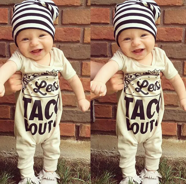 Newborn Baby Boy Girls Clothes Hamburg Letters Short Sleeves