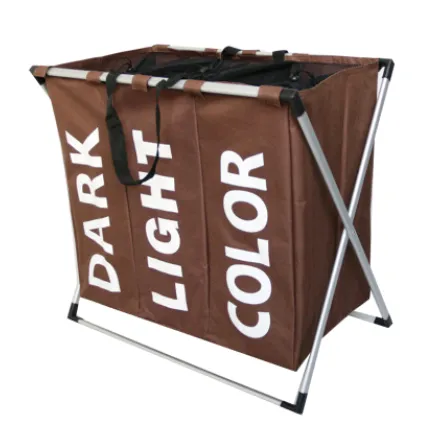 Household items storage baskets Environmentally friendly cloth waterproof laundry baskets Divisional folding Oxford cloth hampers Brown - Shop at LoveMi