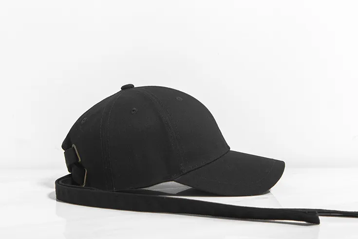 Long Strap Hip Hop Hat Adjustable Baseball Classic Baseball Rose Snapback Hat For Women Mens - Black