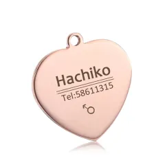 Print on Demand Pet Titanium Steel Tag Engrave Dog Name, Phone Number, Address, Photo - Heart - View 1