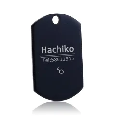 Print on Demand Pet Titanium Steel Tag Engrave Dog Name, Phone Number, Address, Photo - Square - View 1