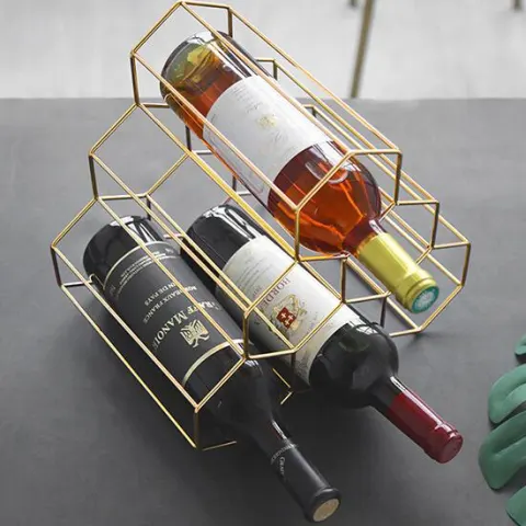 Creative Geometric Wine Rack Metal Simple Household Grape Restaurant