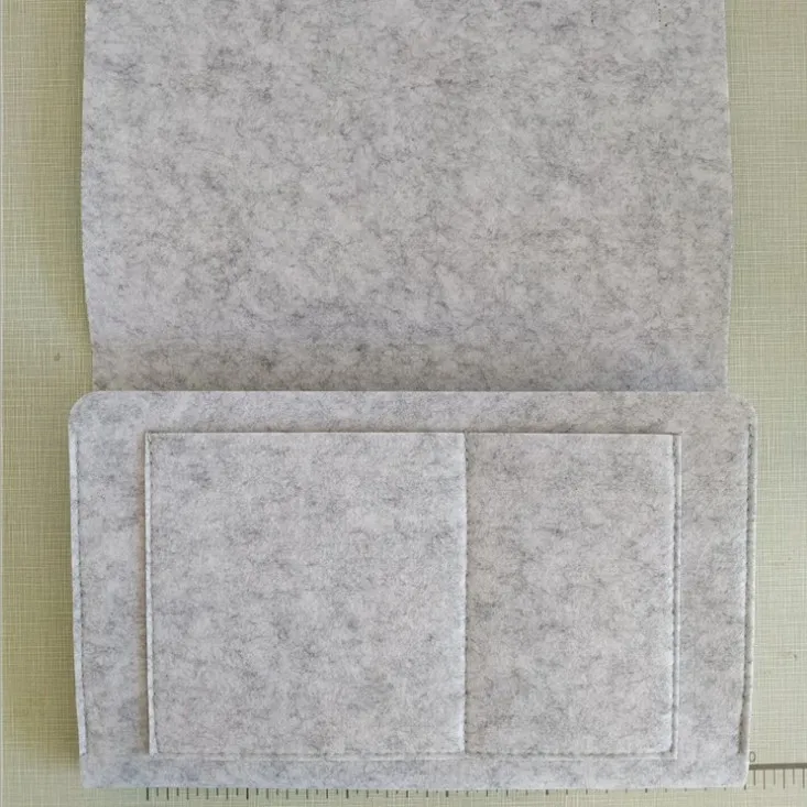 Bed Storage Bag with Pocket Felt Bedside Hanger Table Sofa Bedroom Mattress Bedside Anti-slip Organiser Holders - Grey