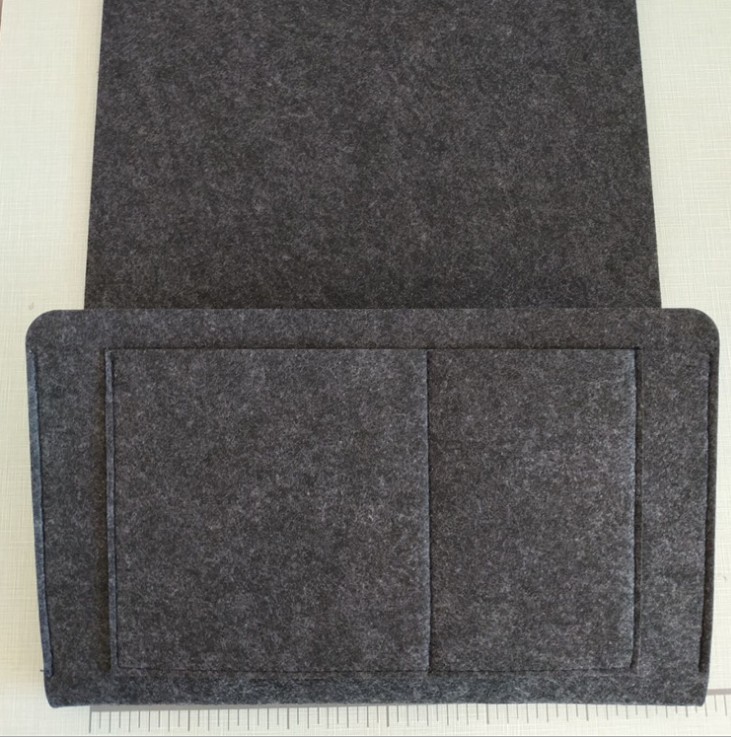 Bed Storage Bag with Pocket Felt Bedside Hanger Table Sofa Bedroom Mattress Bedside Anti slip Organizer Holders Black - Shop at LoveMi
