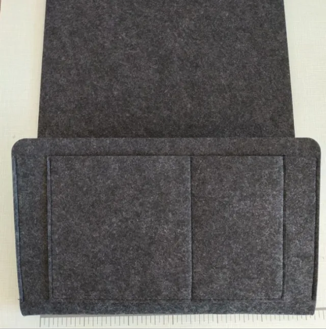 Bed Storage Bag with Pocket Felt Bedside Hanger Table Sofa Bedroom Mattress Bedside Anti slip Organizer Holders Black - Shop at LoveMi