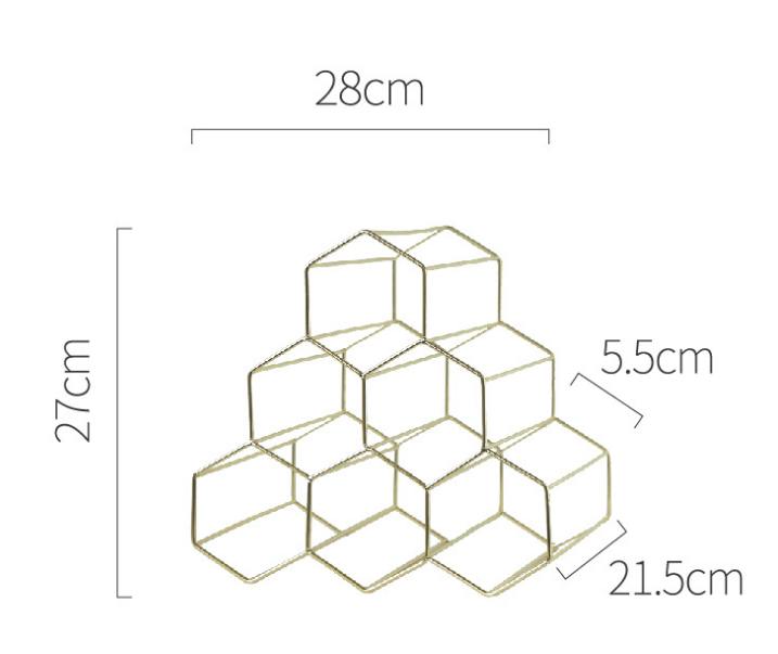 Creative Geometric Wine Rack Metal Simple Household Grape Wine Rack Restaurant Living Room Bar Wine Cabinet Wine Display Gold - Shop at LoveMi