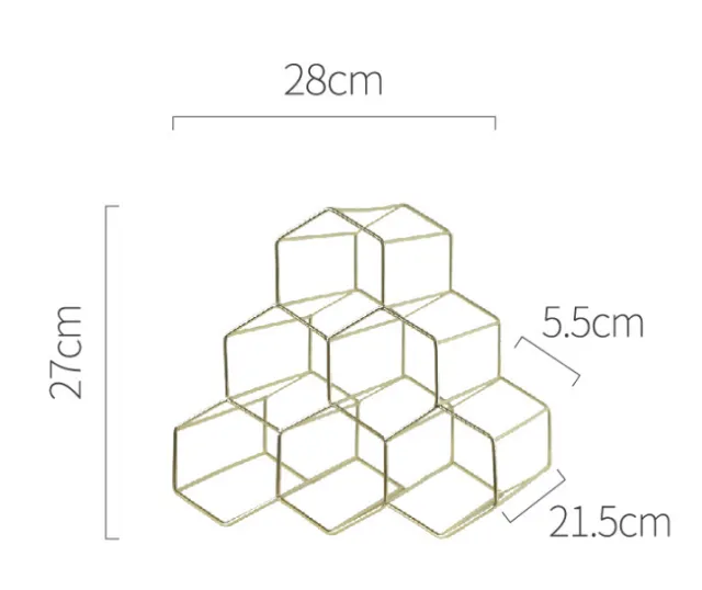 Creative Geometric Wine Rack Metal Simple Household Grape Wine Rack Restaurant Living Room Bar Wine Cabinet Wine Display Gold - Shop at LoveMi