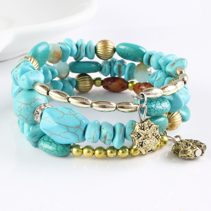 Pine Agate Beaded Wrap Bracelet, picture 5 of 7