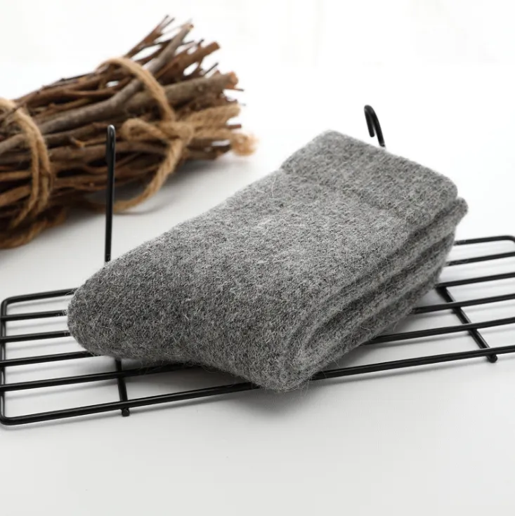 Wool socks thickening plus velvet cashmere socks in stockings - Grey