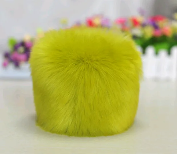 Warm sleeves fur fur cuff gloves windproof cuffs bracelets imitation rabbit fur imitation fox fur wristbands hand ring Green - Shop at LoveMi