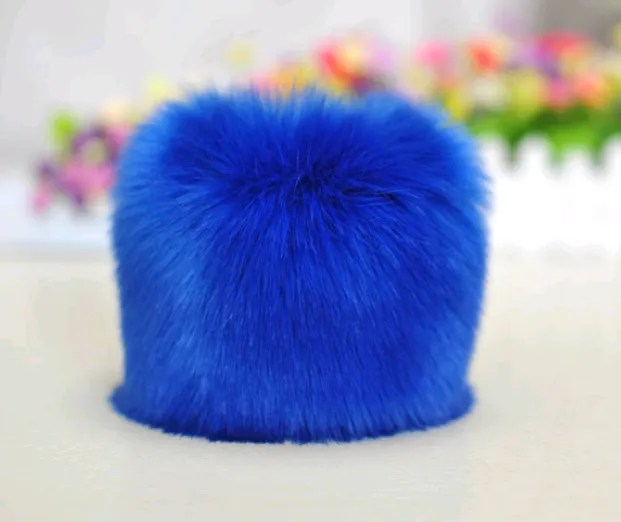 Warm sleeves fur fur cuff gloves windproof cuffs bracelets imitation rabbit fur imitation fox fur wristbands hand ring Blue - Shop at LoveMi