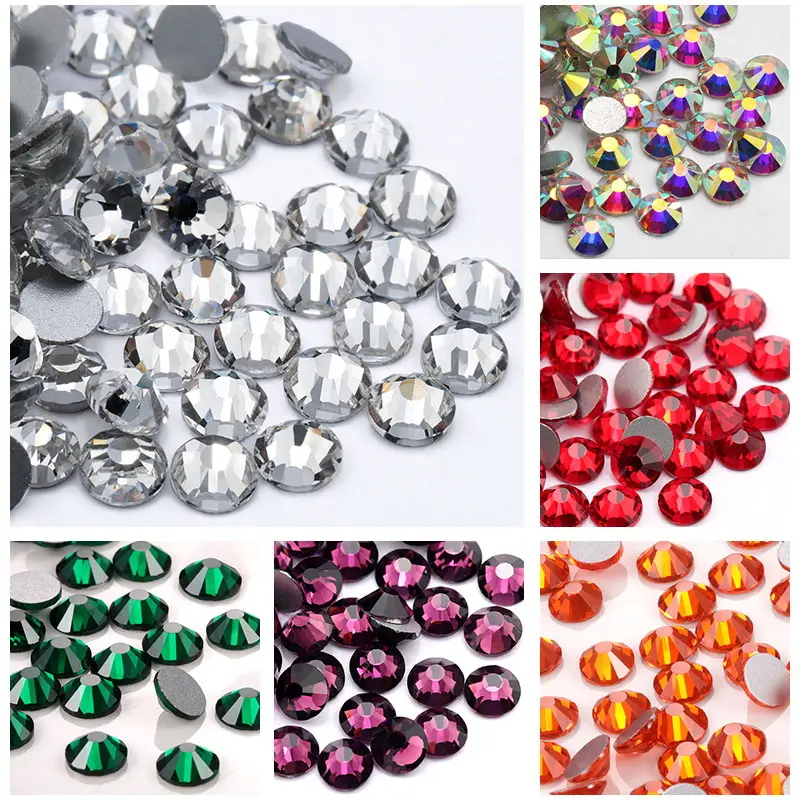 Nail drill glass flat rhinestone