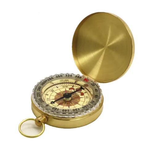 Metal Flip Compass Outdoor Pocket Watch Copper