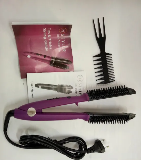 Hair curling stick dual purpose hair straightener buckle hair curler electric coil comb plywood Eu - Shop at LoveMi
