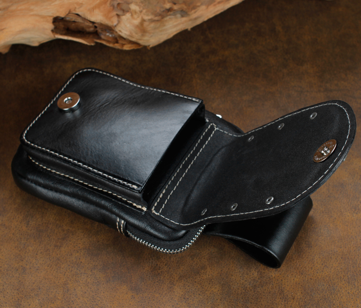 Mens Leather Pouch Belt Biker Hiking Camp Phone Pocket Waist Fanny Bags — foto 11