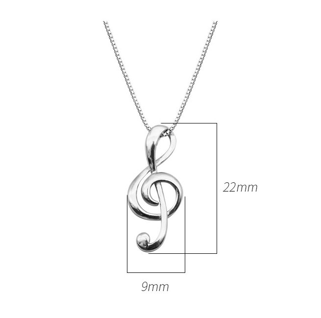 S925 sterling silver notes simple girl notes necklace slim clavicle chain trend jewelry
