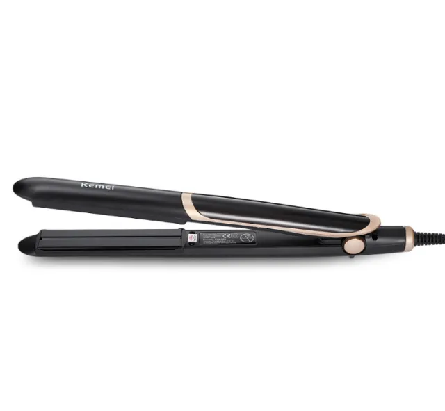 Professional Hair Straightener Curler Hair Flat Iron Negative Ion Infrared Hair Straighting Curling Iron Corrugation LED Display Black - Shop at LoveMi