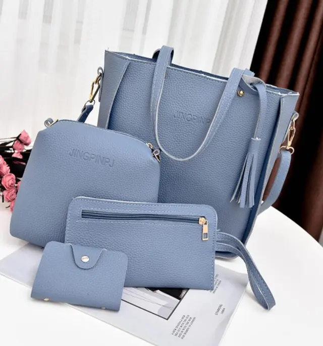Women Bag Set Top Handle Big Capacity Female Tassel Handbag Fashion Shoulder Bag Ladies PU Leather Crossbody Bag bolsas feminin Blue - Shop at LoveMi