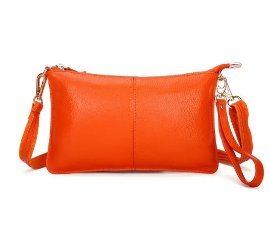 Lady Cowhide Slant Bag, Dinner Bag, Leisure Bag, Lady Bag Orange - Shop at LoveMi