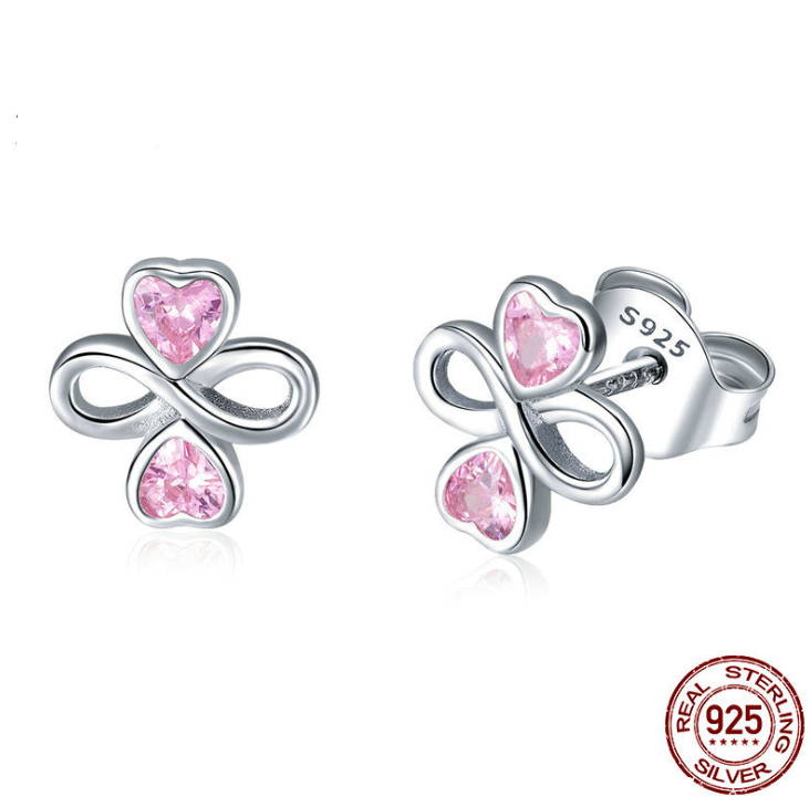 Sterling Silver Infinite Love  Heart Earrings