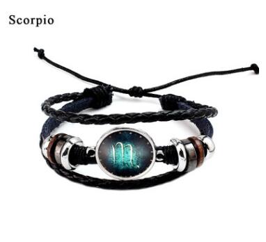 Twelve constellation glass piece couple bracelet Scorpio - Shop at LoveMi