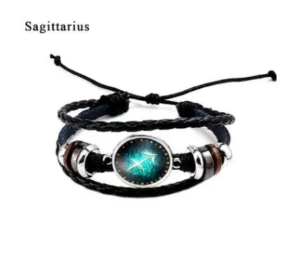 Twelve constellation glass piece couple bracelet - Sagittarius