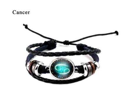 Twelve constellation glass piece couple bracelet Cancer - Shop at LoveMi
