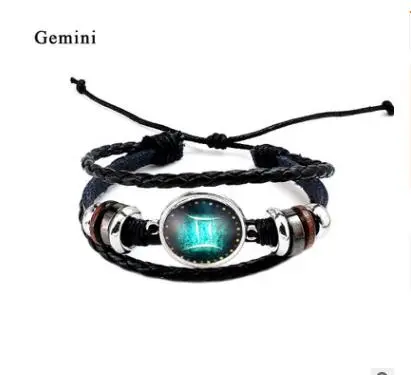 Twelve constellation glass piece couple bracelet - Gemini