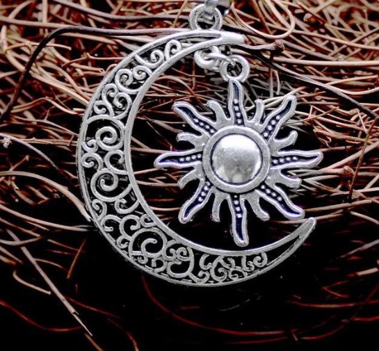 Hollow out the Moon, Sun and Star Necklace