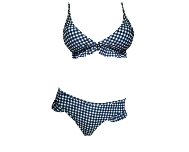 Sexy Plaid Bikini Red Green Plaid Bathing Suits Black - Shop at LoveMi